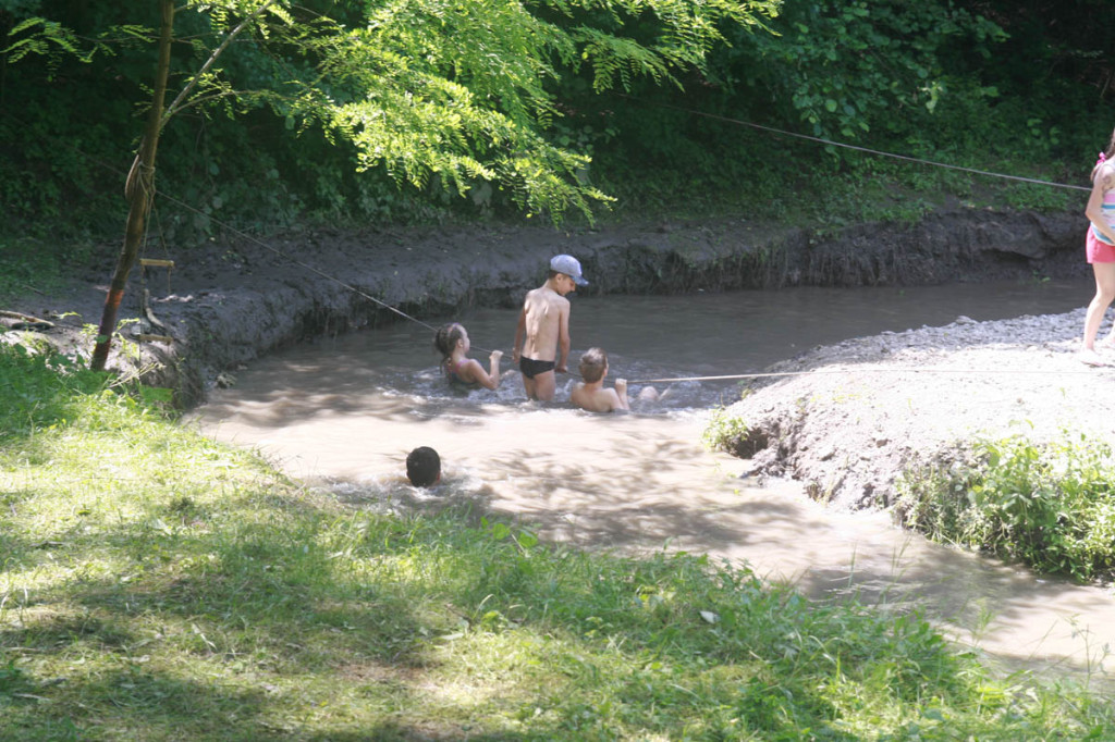 дети купаются в реке
